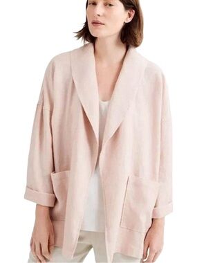 Eileen Fisher Soft Blush Open-Front Relaxed Jacket size Large